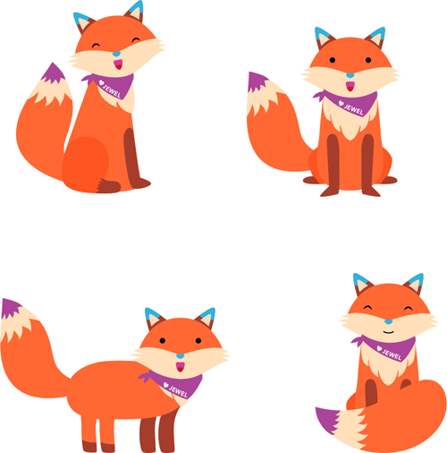 The final design of Jewel the Fox.