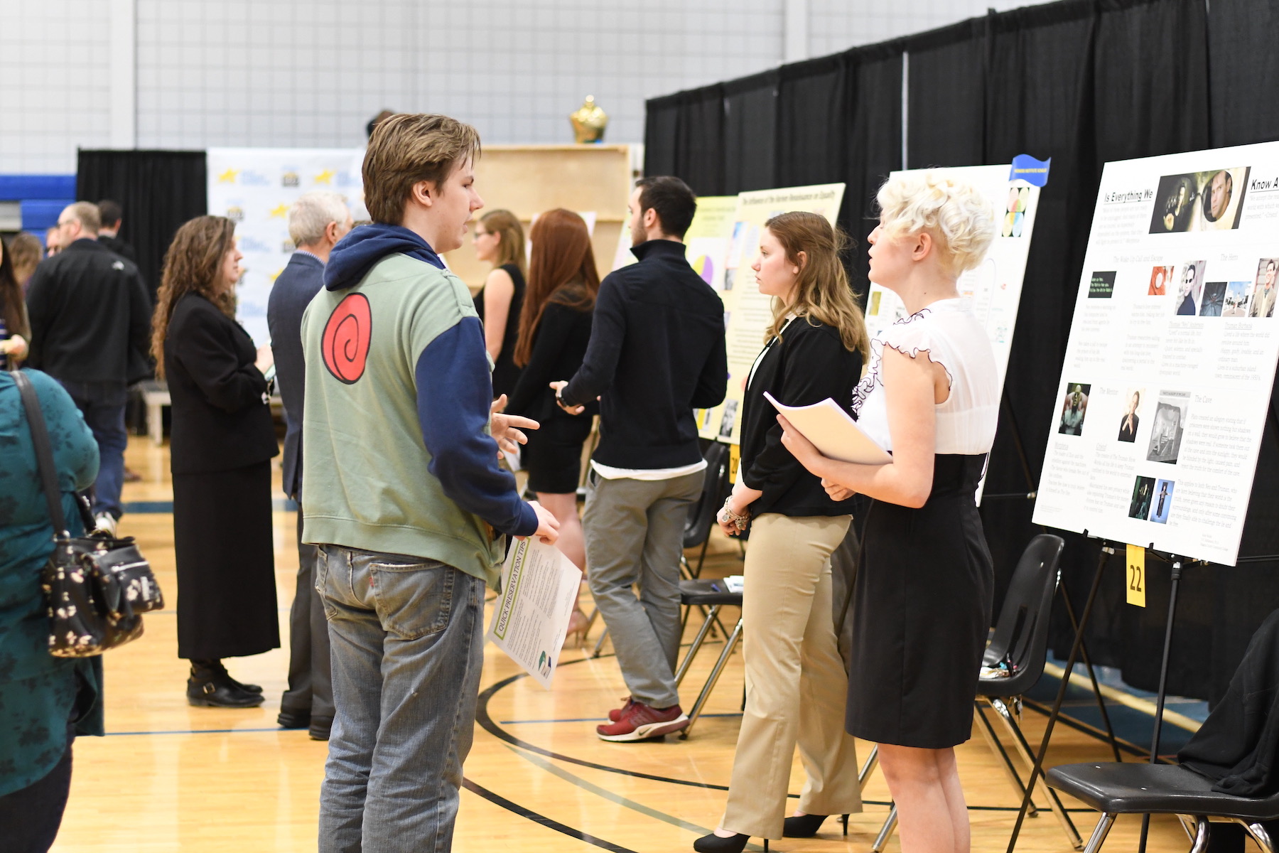 Students present projects as part of the 2019 NCCC Student Showcase.