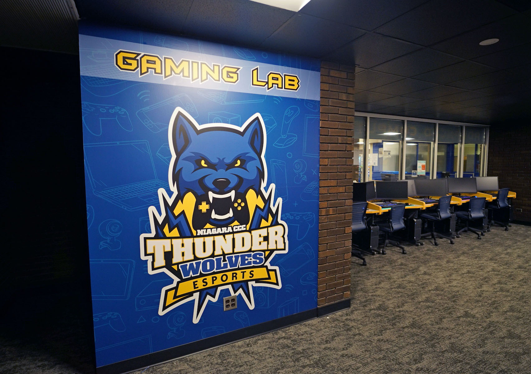 Niagara County Community College's new advanced computing lab is located in G121C on the Sanborn Campus. The lab will host advanced programming and computer courses, NCCC athletics esports teams, and the gaming and anime club.