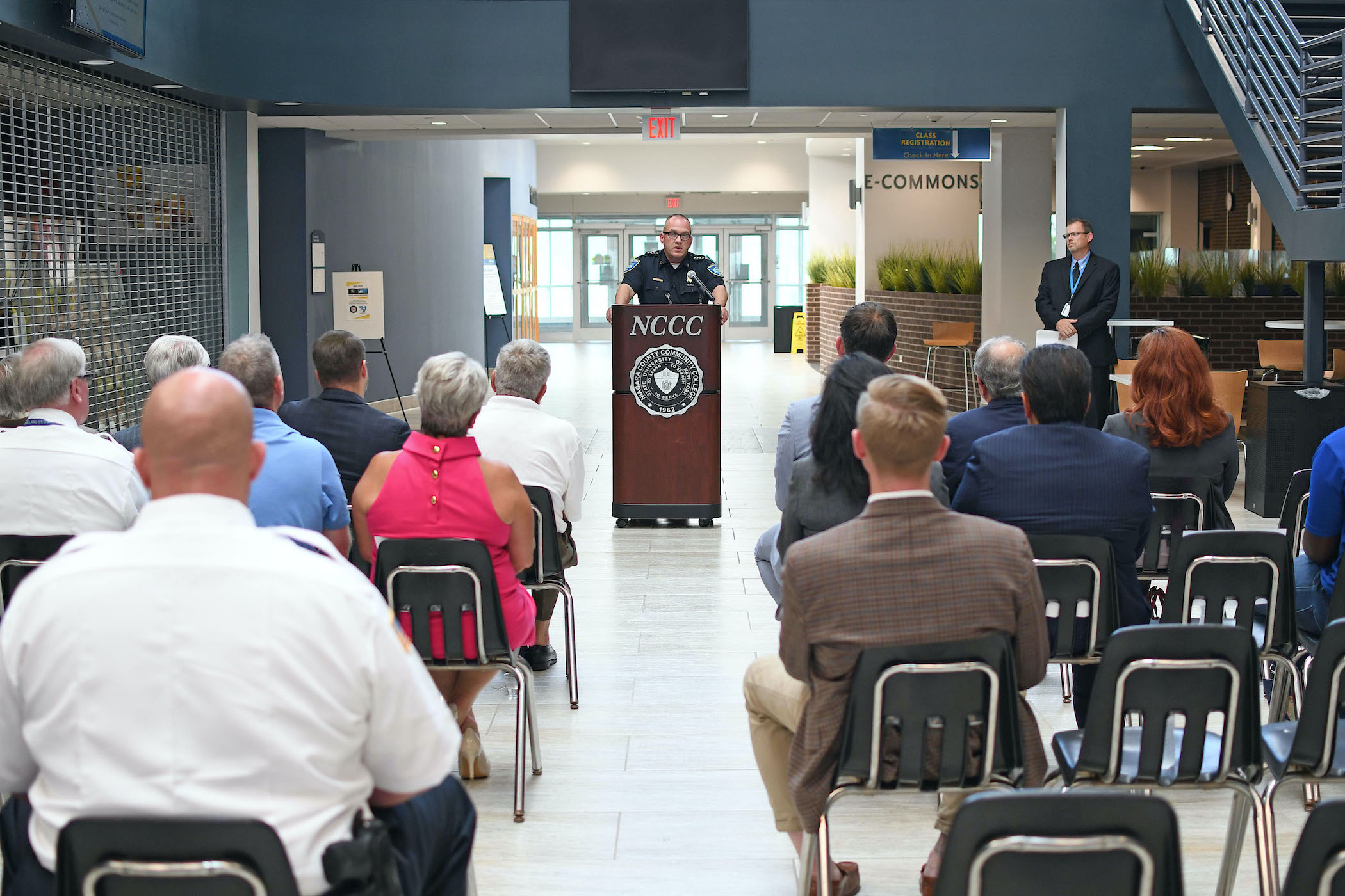 Niagara County Sheriff Michael J. Filicetti speaks at a press conference about the move of the Law Enforcement Academy back to the NCCC campus.
