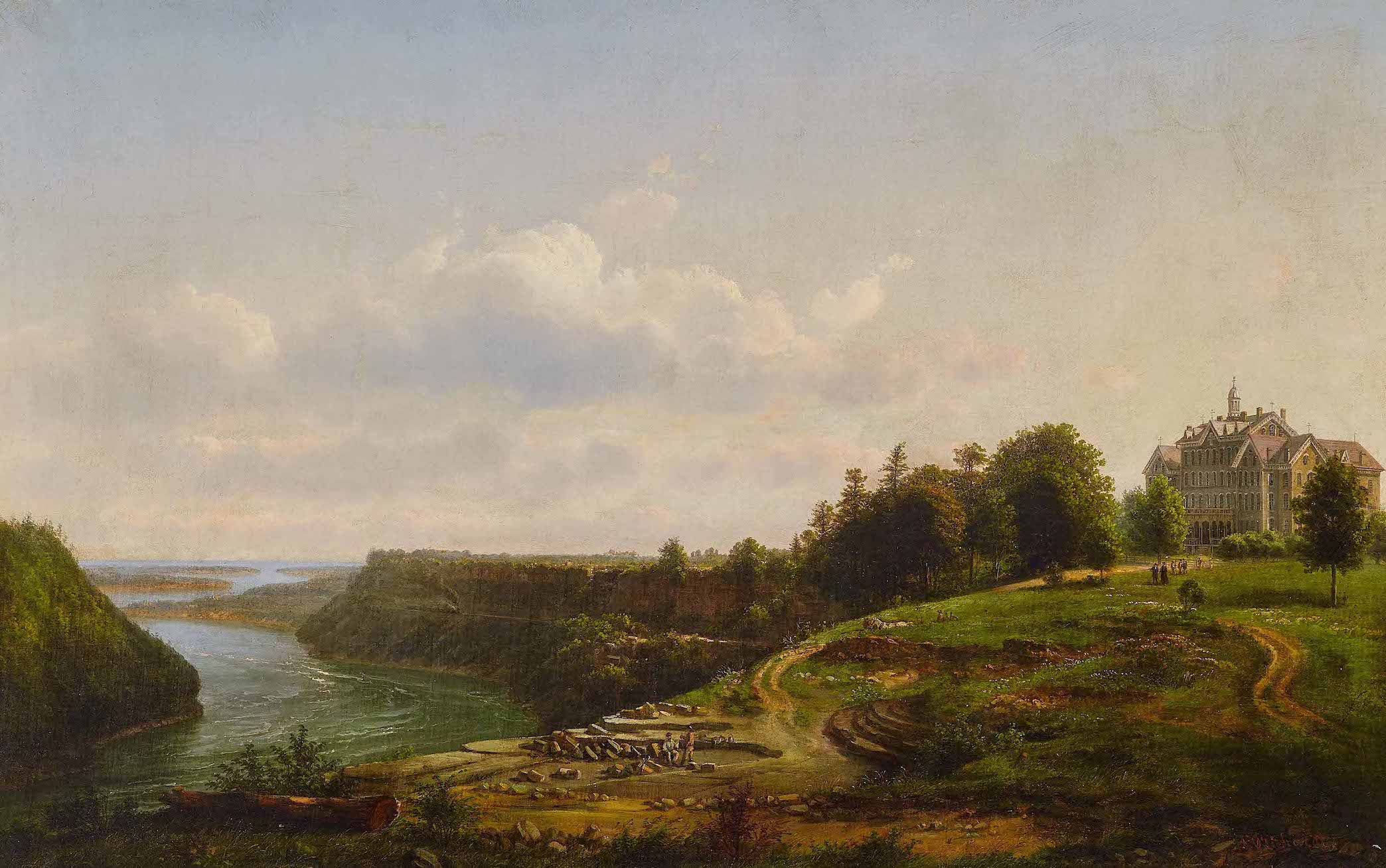 Joachim Ferdinand Richardt, `Niagara University,` 1873, oil on canvas. Collection of Castellani Art Museum of Niagara University, 1979.