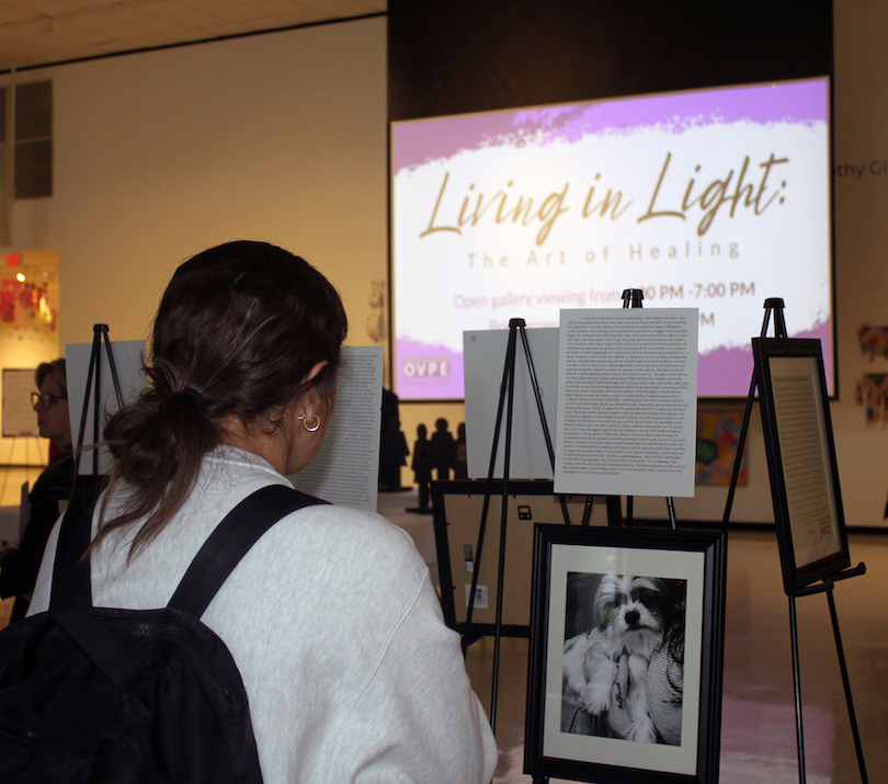 The exhibit `Visions of Strength, Voices of Survivors,` which paired personal survivor narratives with black and white images, was one of several collections of artwork created by adult and child survivors of domestic violence on display during `Living in Light: The Art of Healing,` on Oct. 5 at Niagara University's Castellani Art Museum.