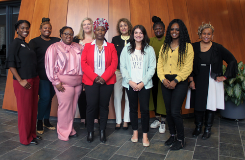 Dr. Roselind Bogner (back row, third from left) with her peer-helping program class.