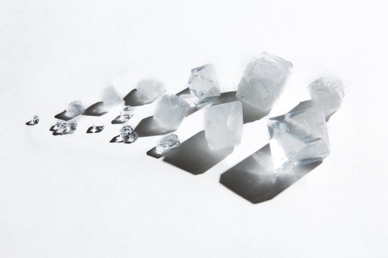 Crystals grown from aluminum potassium sulfate. (Credit: Douglas Levere/University at Buffalo)