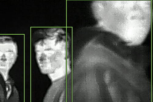 This thermal image was generated by Bifrost, a new technology that can detect the body temperatures of several people at once. (Image: Buffalo Automotion)
