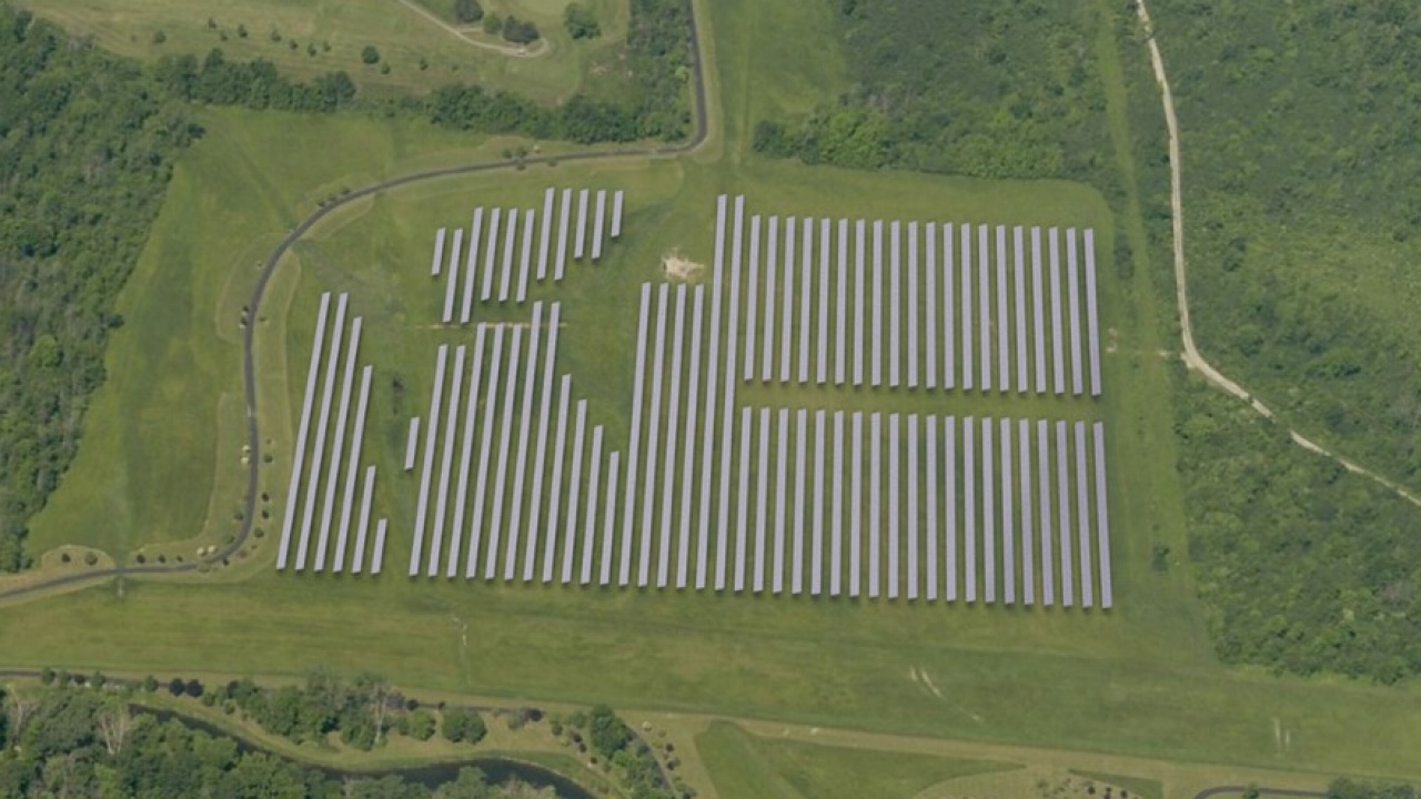 The largest concentration of new solar panels on UB's North Campus will be placed to the east of Millersport Highway on university-owned property in a large field near the Amherst bike path and 9/11 Memorial Grove. (Image courtesy of the University at Buffalo)