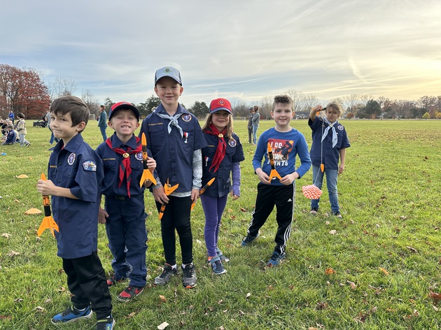Scouts from Pack 829's wolf and bear dens (second and third grades) line up to launch rockets at Fort Niagara State Park last fall. The group is inviting new families to join in the fun of Cub Scouting this summer.