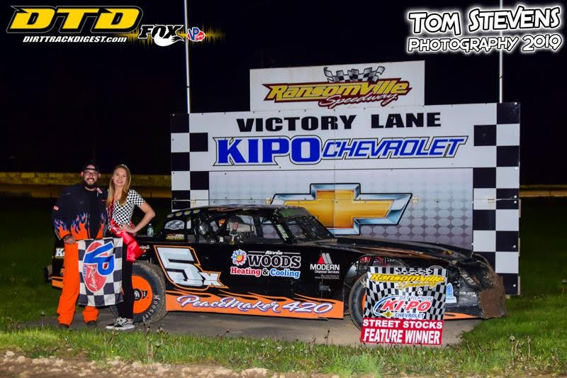 Cory Sawyer in Victory Lane. (Photo by Tom Stevens/courtesy of Ransomville Speedway)