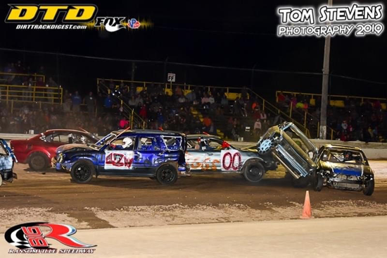 Action from Triple T demolition derby in August 2019. (Photo by Tom Stevens)