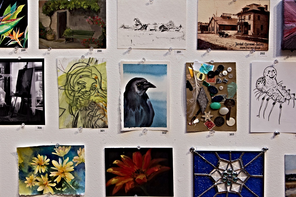 Support the arts at the Carnegie Art Center's virtual `Art Off The Wall` fundraiser. Pictured are examples of artwork that will for sale online for $20 each during the virtual event. 