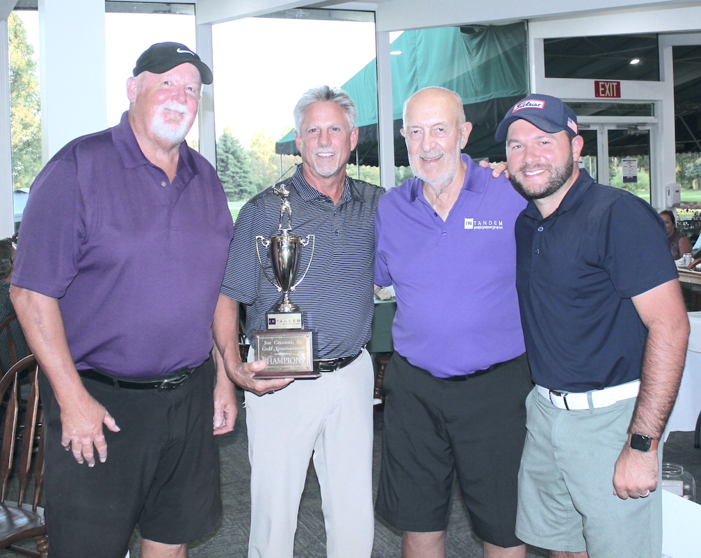 Joe Cecconi Sr. with members of the winning foursome. (Submitted photo)