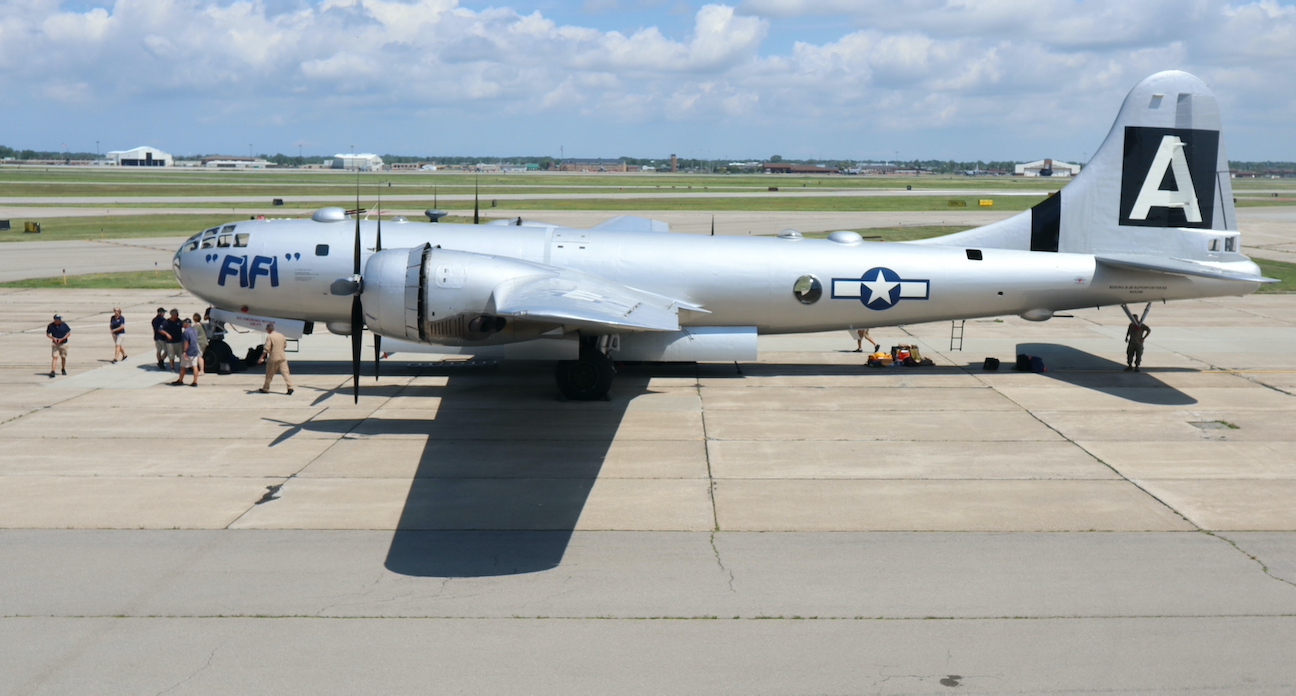 The B-29 Superfortress, `FIFI,` and the PT-13 Stearman were the first planes to land at Niagara Falls International Airport on Monday for the AirPower History Tour. (Photos by Michael DePietro)