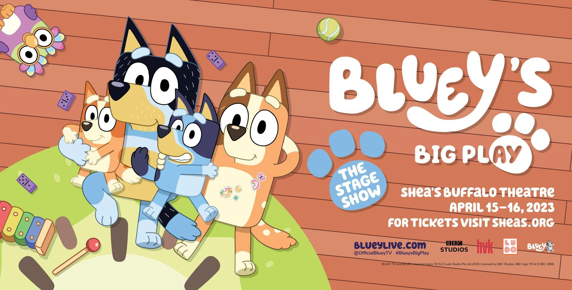 `Bluey's Big Play The Stage Show` image courtesy of Shea's Performing Arts Center
