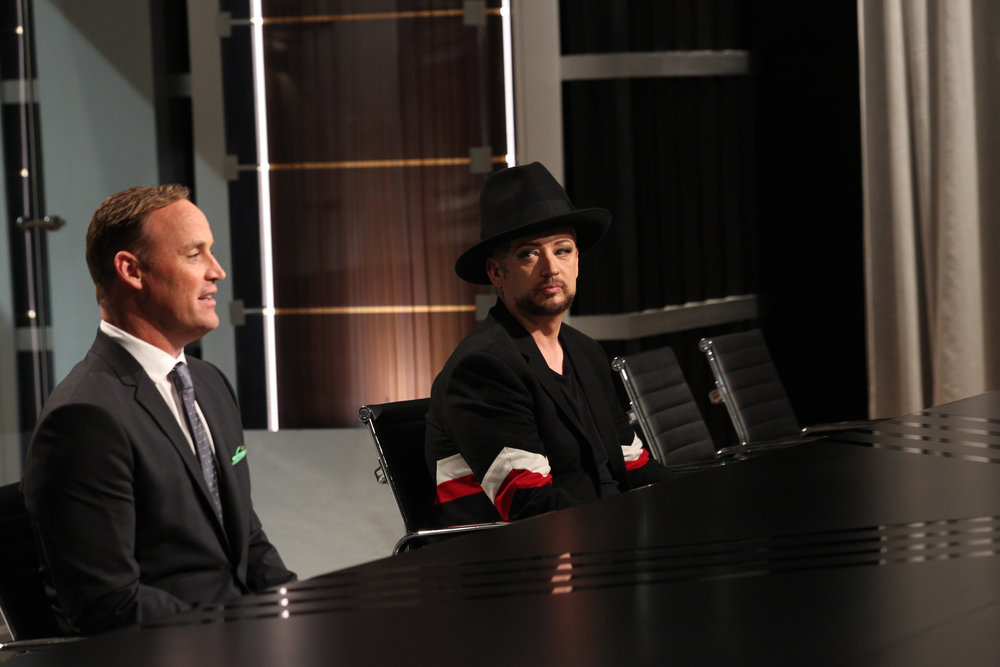 `The New Celebrity Apprentice`: Pictured, from left, are Matt Iseman and Boy George. (NBC photo by Luis Trinh)