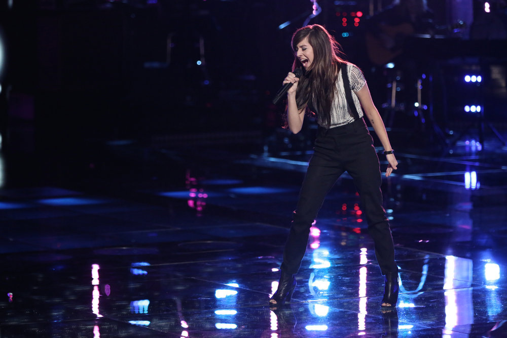 "The Voice": Christina Grimmie performs in the playoff round. (NBC photo by Tyler Golden)