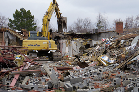Portions of the former Fairchild Manor Nursing Home have been meticulously and efficiently torn down this week. 