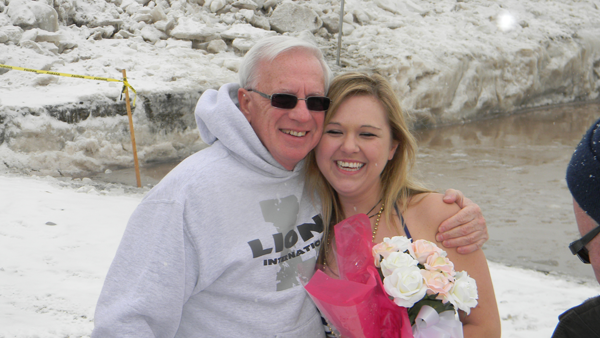 A chilly Ashley Warren was crowned 2015 Polar Bear Queen. (Photo by Terry Duffy)