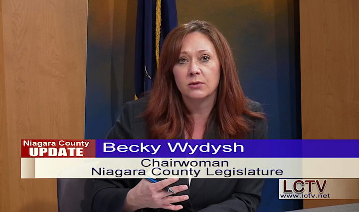 Niagara County Legislature Chairwoman Becky Wydysh on LCTV.