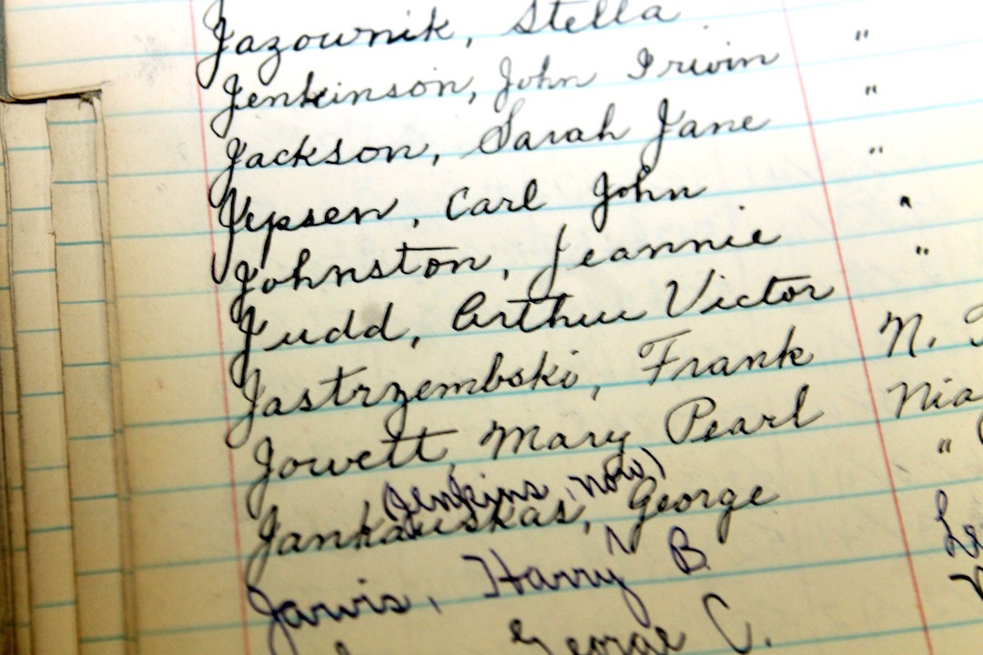 County Clerk Joseph Jastrzemski's grandfather, Frank Jastrzemski, is among the names cataloged in a 1940s Naturalization Docket at the Niagara County Historian's Office.