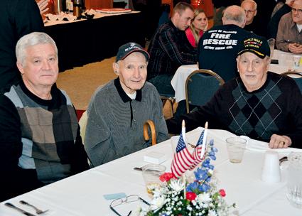 Local veterans and their families attend the dinner.