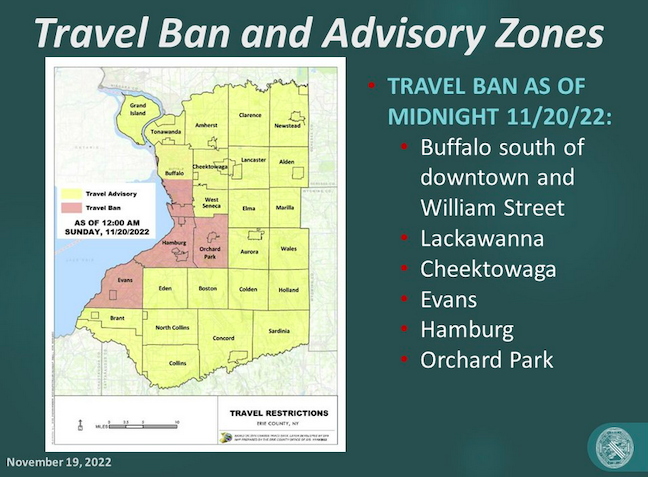 travel ban list erie county