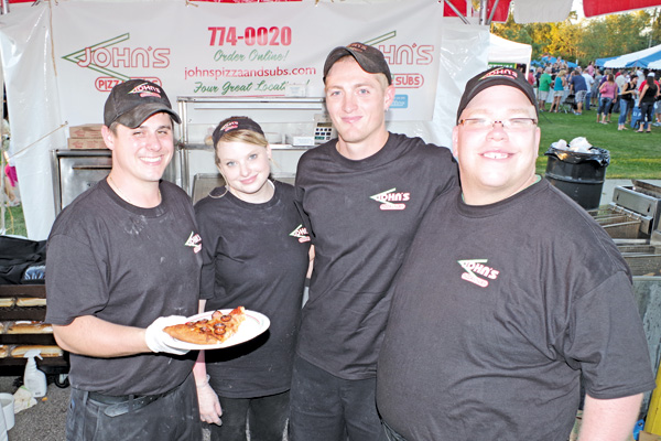 John's Pizza & Subs, from left: Alex Rumsey, manager; Cindy Halliwell, Brandon Bettinger, and Joseph Gnacinski, manager.