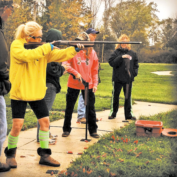 Sabina Ramsey and her friends shoot it up at the Sheridan Transit Rod & Gun Club.
