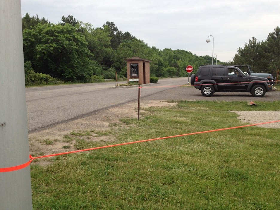 These red ropes direct motorists to a new parking lot -- ahead of Artpark & Company's -- along the Lewiston plateau.