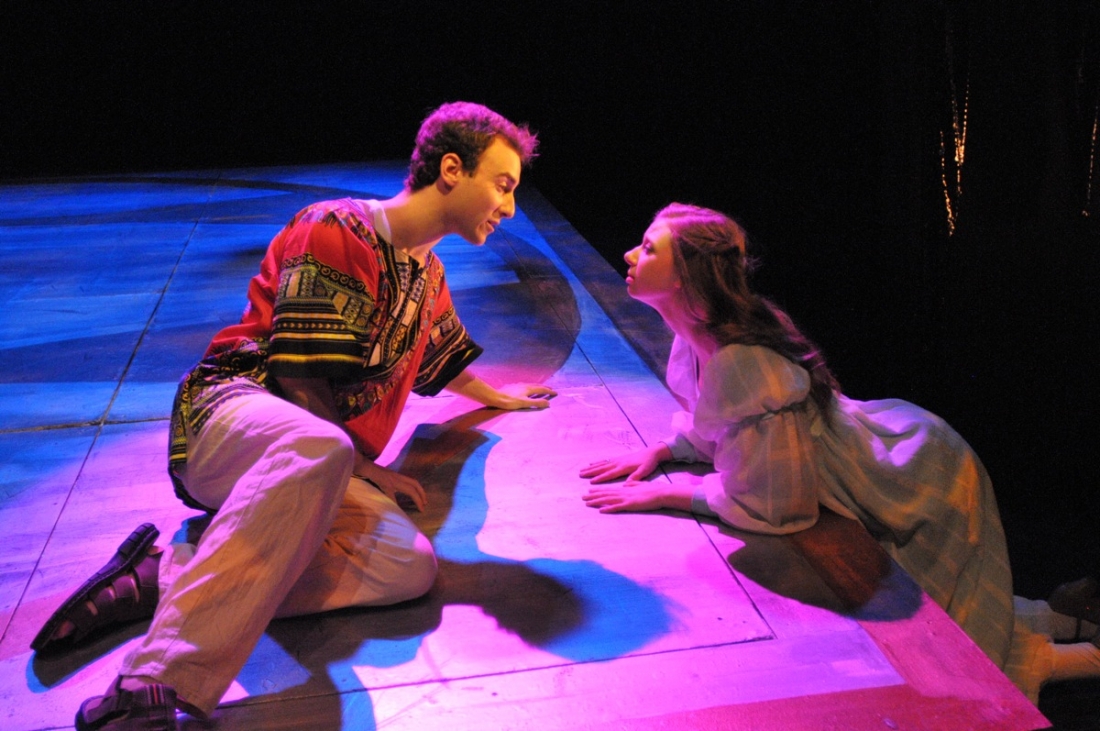 Niagara University Theatre is presenting the Shakespearean comedy, `A Midsummer Night's Dream` from March 23 to April 1. From left are lovers played by Patrick J. Tighe and Meghan Deanna Smith. For tickets and information, call the box office at 286-8685. (Photo courtesy of Carl Modica)
