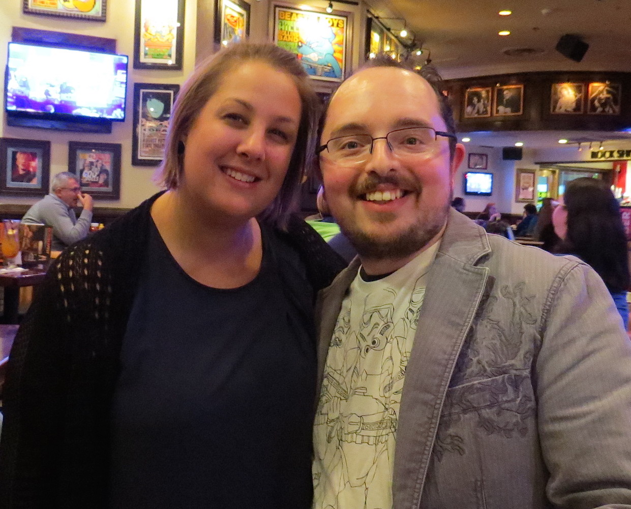 BARocker judge Joshua Maloni with Claire M. Seveno, sales and marketing manager at Hard Rock Café Niagara Falls USA.