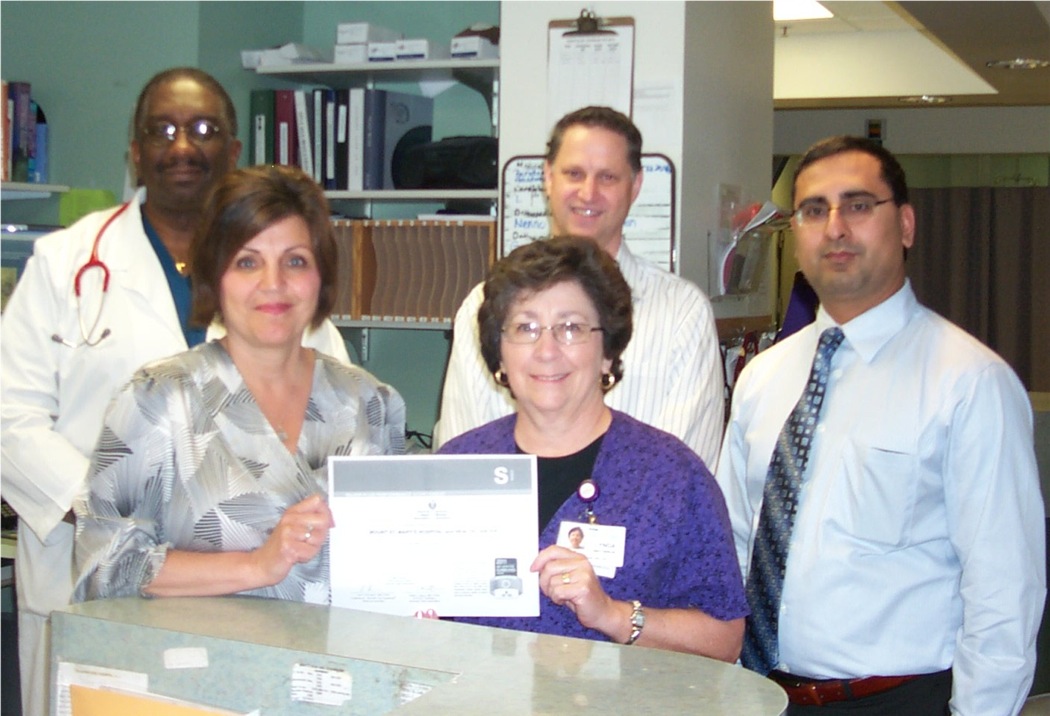 Mount St. Mary's Hospital has received the American Heart Association/American Stroke Association's `Get With The Guidelines-Stroke` Silver Plus Quality Achievement Award. Pictured from left: MSM Chief of Emergency Medicine Dr. Lloyd Brown, stroke program coordinator Rosanne Schiavi, former director of EmStar Lynda Battaglia, medical director of the stroke program and neurologist Dr. Gregory Sambuchi and neurologist Dr. Balinder Singh. 