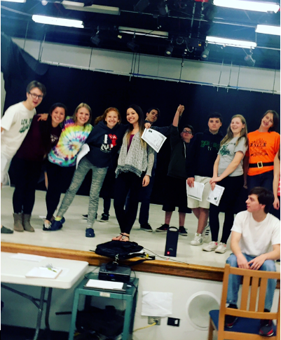 Lew-Port drama students pause to take a quick picture together. Lew-Port drama students pause to take a quick picture together.