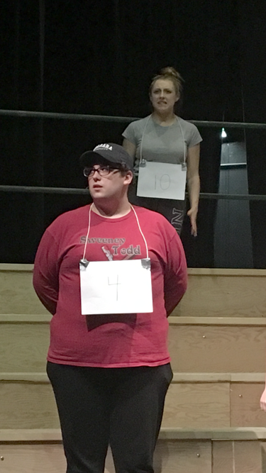 Front: Ronnie Stewart as William Barfeé. Back: Carly L. Weldy as Marcy Park.