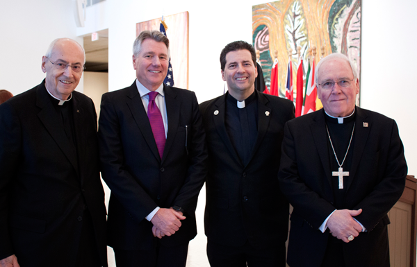Pictured, from left, The Rev. Joseph L. Levesque, Edward A. Brennan, the Rev. James J. Maher and the Very Rev. Richard Malone.