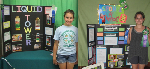 Stella Niagara Education Park students Lucy Ebbole, left, and Ella Colbus received blue ribbons for their science projects at the New York State Fair.