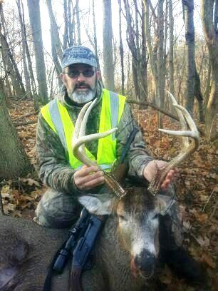 Youngstown resident Dave Gombert and the deer he recently bagged in the Town of Porter. 
